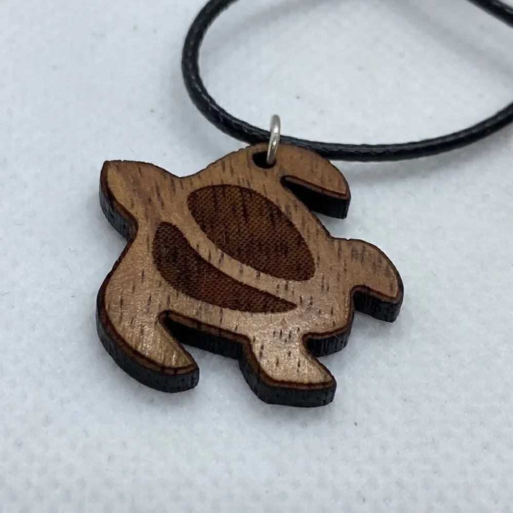 💛 Handmade Hawaiian Wood Turtle Necklace - Picture 2 of 3